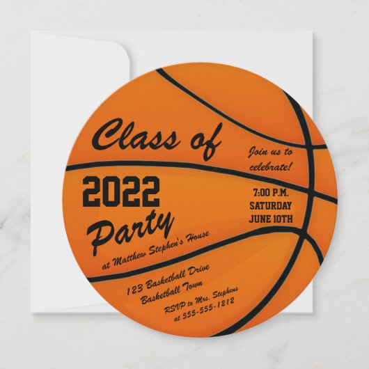 Basketbal Thema Afstudeerfeest Kaart (Voorkant)