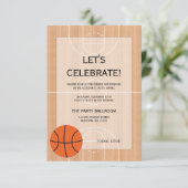 Basketbal thema Bar Mitswa Receptie Kaart (Staand voorkant)