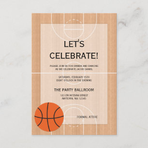 Basketbal thema Bar Mitswa Receptie Kaart