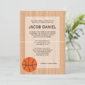 Basketbal Thema Bar Mitzvah Kaart (Staand voorkant)