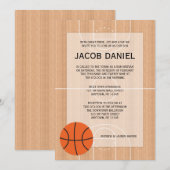 Basketbal Thema Bar Mitzvah Kaart (Voorkant / Achterkant)