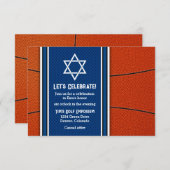 Basketbal Thema Bar Mitzvah Ontvangst Uitnodiging (Voorkant / Achterkant)