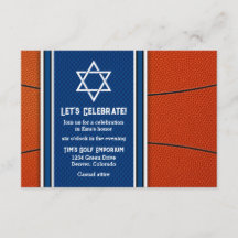 Basketbal Thema Bar Mitzvah Ontvangst Uitnodiging