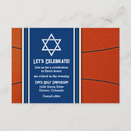 Basketbal Thema Bar Mitzvah Ontvangst Uitnodiging