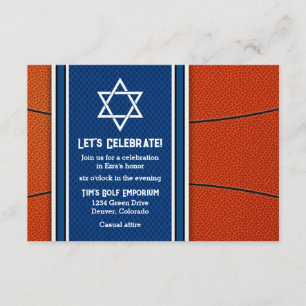 Basketbal Thema Bar Mitzvah Ontvangst Uitnodiging