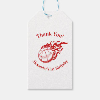 Basketbal thema bedankt 2 cadeaulabel