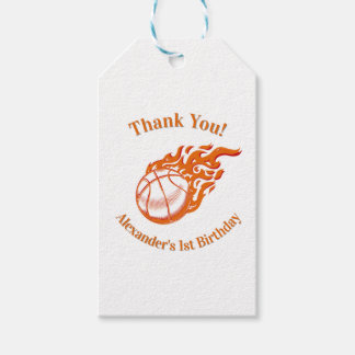 Basketbal thema bedankt 3 cadeaulabel