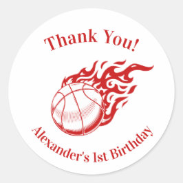 Basketbal thema bedankt stickers 2