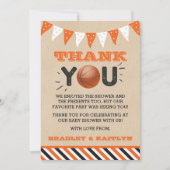 Basketbal thema Co-ed Baby shower Bedankkaart (Voorkant)