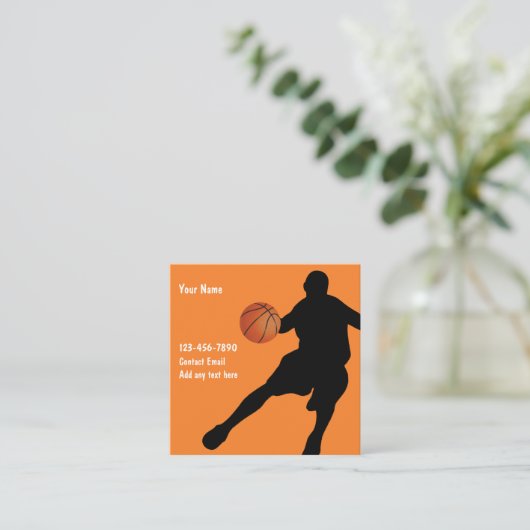 Basketbal thema cool twee kant Visitekaartjes (Staand voorkant)