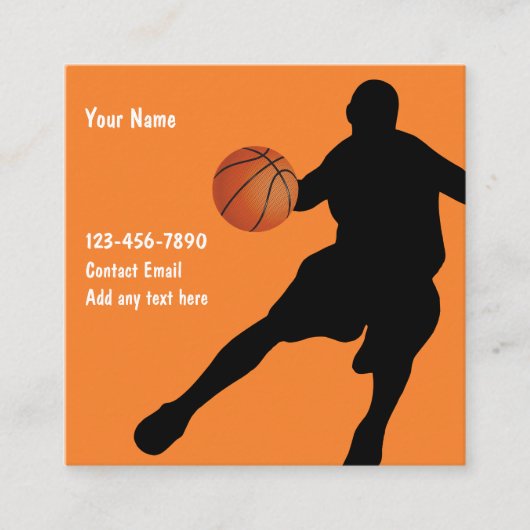 Basketbal thema cool twee kant Visitekaartjes (Voorkant)