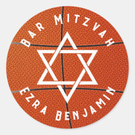 Basketbal Thema Golf Bar Mitzvah Ronde Sticker