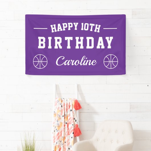 Basketbal thema Happy Birthday party custom Spandoek (Insitu)