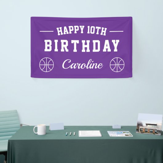 Basketbal thema Happy Birthday party custom Spandoek (Beurs)