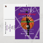 Basketbal Thema Jongens Uitnodiging Postkaart HAMb (Voorkant / Achterkant)