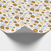 Basketbal thema patroon ontwerp cadeaupapier (Hoek)