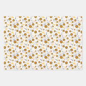 Basketbal thema Pattern Design Gold & Paarse Inpakpapier Vel (Voorkant 2)