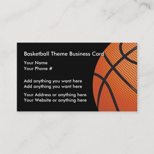 Basketbal thema profiel kaarten visitekaartje (Voorkant)