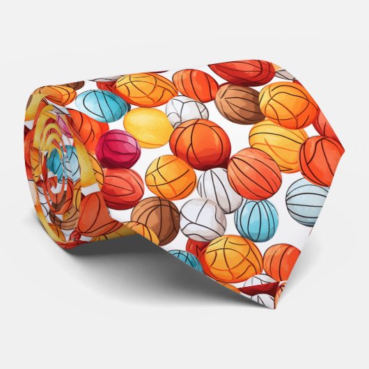 Basketbal thema stropdas (Opgerold)