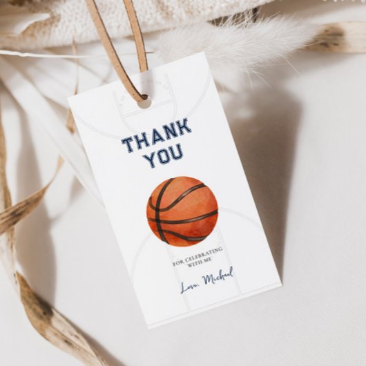 Basketbal Thema Verjaardagscadeau Label Cadeaulabel