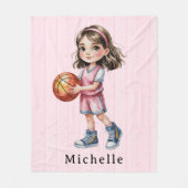 Basketbal Thema Verjaardagsfeest voor het geschenk Fleece Deken (Voorkant)