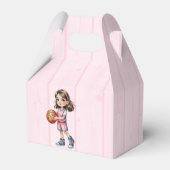 Basketbal thema verjaardagsfeestje voor meisjes bedankdoosjes (Achterkant)