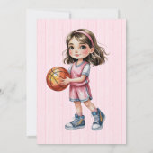 Basketbal thema verjaardagsfeestje voor meisjes kaart (Achterkant)