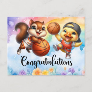 Basketbal thema voor Felicitaties Briefkaart