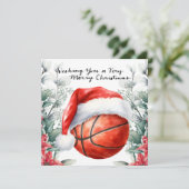 Basketbal thema voor Kerstmis Feestdagenkaart (Staand voorkant)