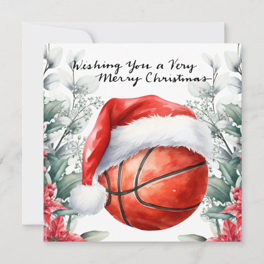 Basketbal thema voor Kerstmis Feestdagenkaart (Voorkant)