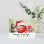 Basketbal thema voor Kerstmis Feestdagenkaart (Staand voorkant)