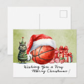 Basketbal thema voor Kerstmis Feestdagenkaart (Voorkant / Achterkant)