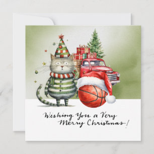 Basketbal thema voor Kerstmis Feestdagenkaart