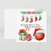Basketbal thema voor Kerstmis Feestdagenkaart (Voorkant / Achterkant)
