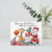 Basketbal thema voor Kerstmis Feestdagenkaart (Staand voorkant)