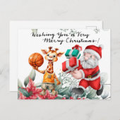 Basketbal thema voor Kerstmis Feestdagenkaart (Voorkant / Achterkant)