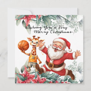 Basketbal thema voor Kerstmis Feestdagenkaart