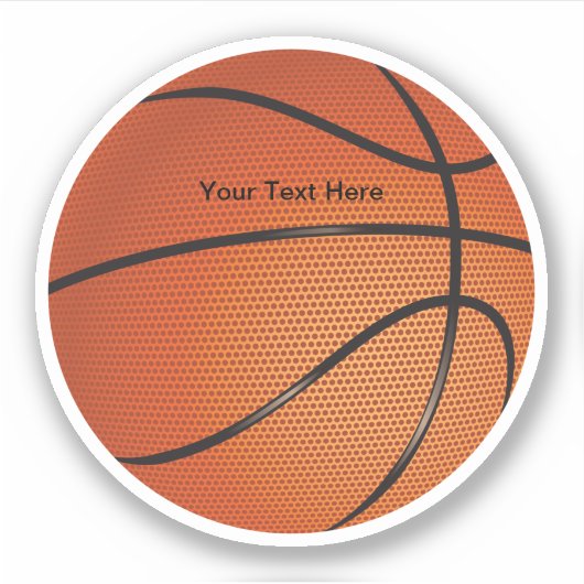 Basketbal thema vorm sticker (Voorkant)