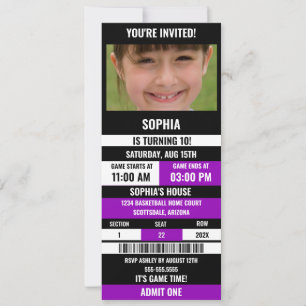 Basketbal Ticket Verjaardag, Basketbal Meisje Spel Kaart