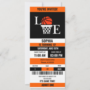 Basketbal Ticket Verjaardag, Basketbal Meisje spel Kaart