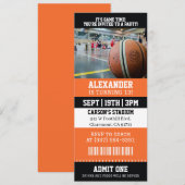 Basketbal Ticket Verjaardag Kaart (Voorkant / Achterkant)