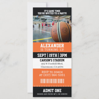 Basketbal Ticket Verjaardag Kaart