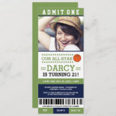 Basketbal ticket verjaardagsuitnodigingen kaart (Voorkant / Achterkant)