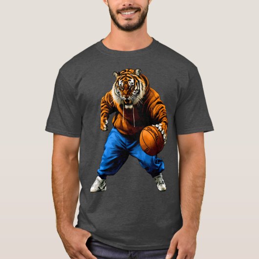 Basketbal Tiger T-shirt (Voorkant)