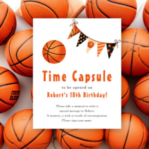 Basketbal Tijd Capsule 1e verjaardag Poster