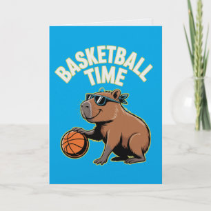 Basketbal Tijd Capybara verjaardagskaart Kaart