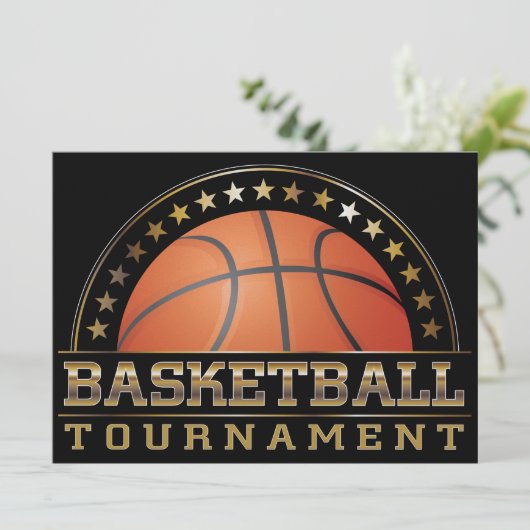 Basketbal toernooi uitnodiging (Staand voorkant)
