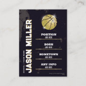 Basketbal Trading Kaart, Basketbal Speler Kaart Contactkaartje (Achterkant)