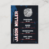 Basketbal Trading Kaart, Basketbal Speler Kaart Contactkaartje (Achterkant)