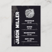 Basketbal Trading Kaart, Basketbal Speler Kaart Contactkaartje (Achterkant)